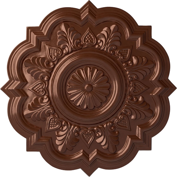 Ekena Millwork Deria Ceiling Medallion (Fits Canopies up to 6"), Hand-Painted Copper Penny, 20 1/4"OD x 1 1/2"P CM20DRCPS - main